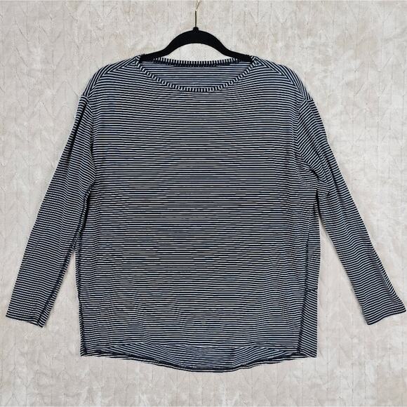 Lululemon Back In Action Shirt 6 Striped Cotton Lightweight Athleisure Gym - Picture 1 of 6